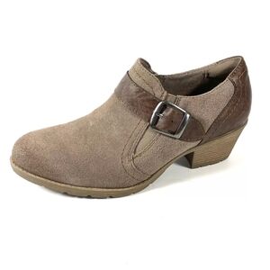 Earth Origins Women Ankle Booties Oakland Eddie Distressed Suede Taupe Size 10M